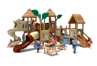 定制游乐场木制户外儿童组合游乐设备