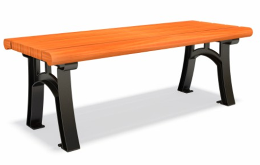 定制户外铸铁腿木公园长凳，耐用的简约设计公共长凳