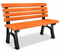 定制户外铸铁腿木公园长凳，耐用的简约设计公共长凳